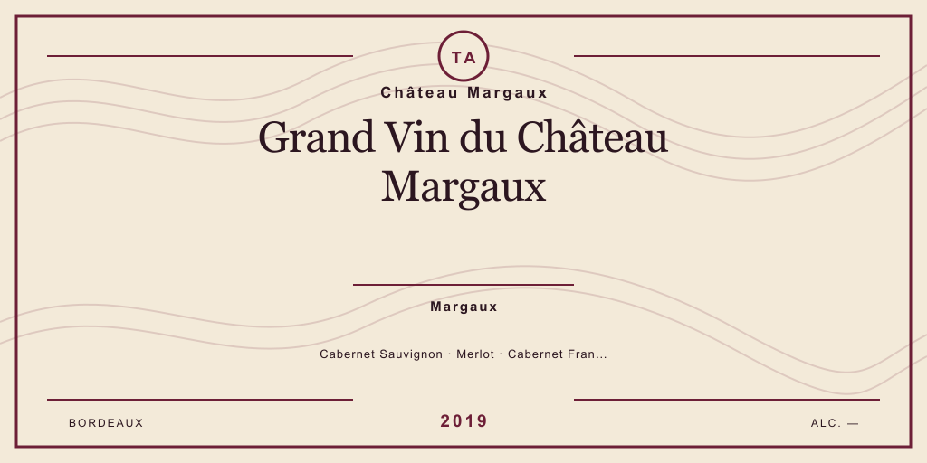 Rótulo de casa desenhado para Château Margaux Grand Vin du Château Margaux