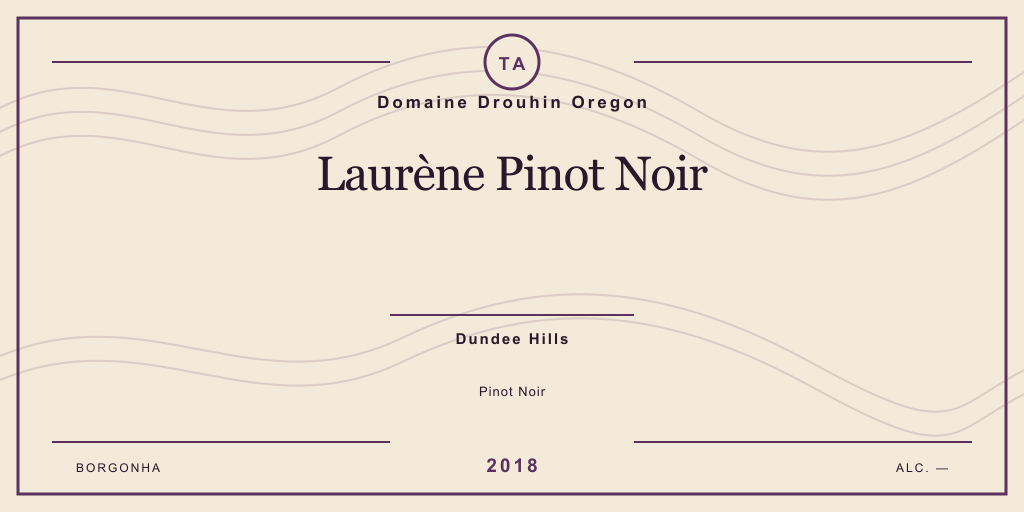 Rótulo de casa desenhado para Domaine Drouhin Oregon Laurène Pinot Noir
