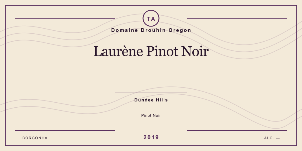 Rótulo de casa desenhado para Domaine Drouhin Oregon Laurène Pinot Noir