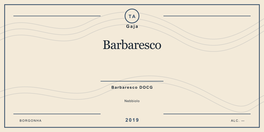 Rótulo de casa desenhado para Gaja Barbaresco