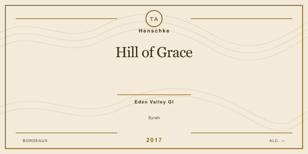Rótulo de casa desenhado para Henschke Hill of Grace