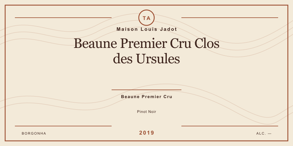 Rótulo de casa desenhado para Maison Louis Jadot Beaune Premier Cru Clos des Ursules