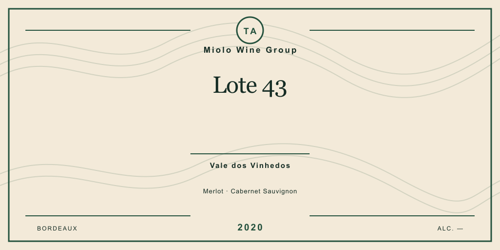 Rótulo de casa desenhado para Miolo Wine Group Lote 43