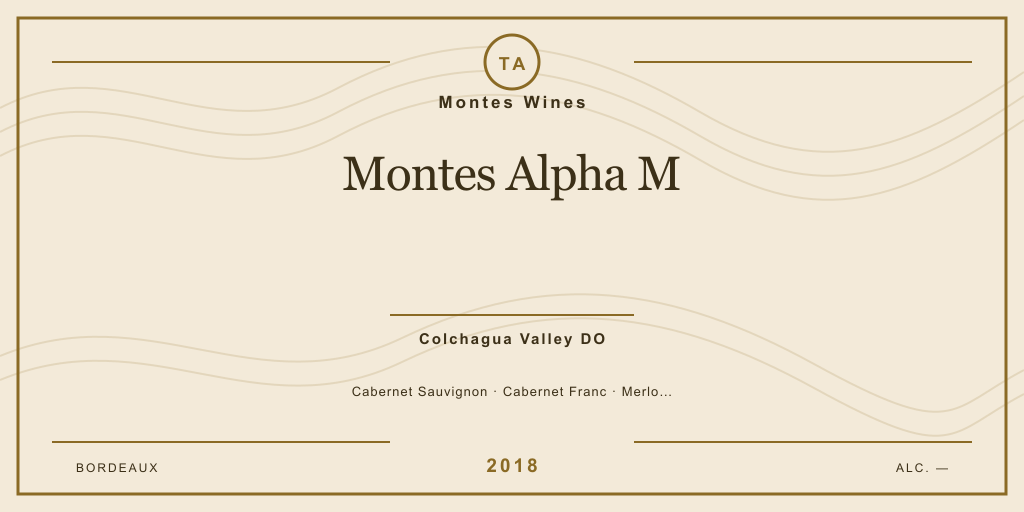 Rótulo de casa desenhado para Montes Wines Montes Alpha M