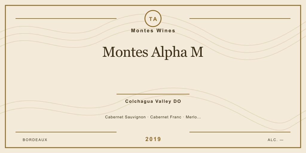 Rótulo de casa desenhado para Montes Wines Montes Alpha M