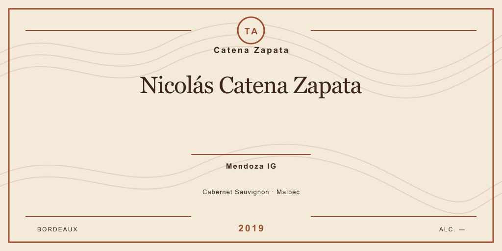 Rótulo de casa desenhado para Catena Zapata Nicolás Catena Zapata