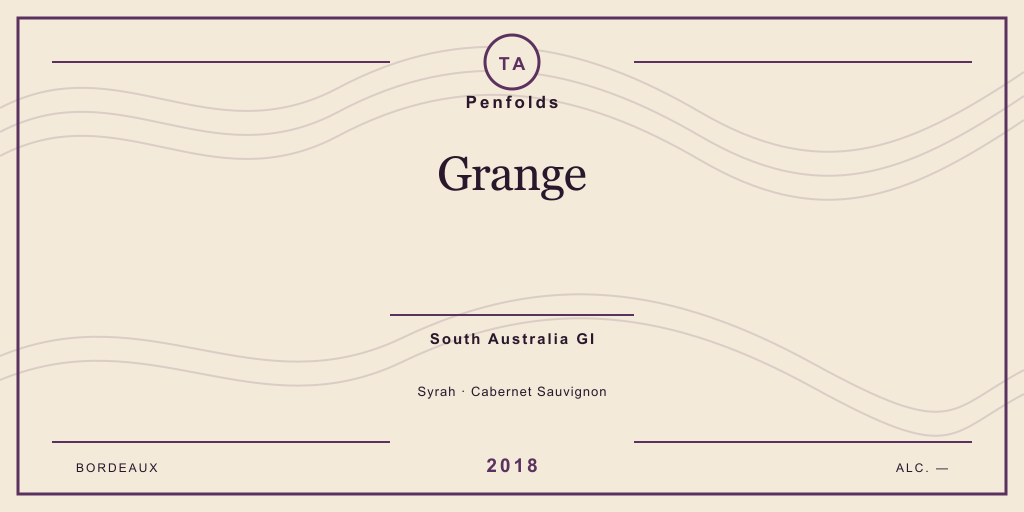 Rótulo de casa desenhado para Penfolds Grange