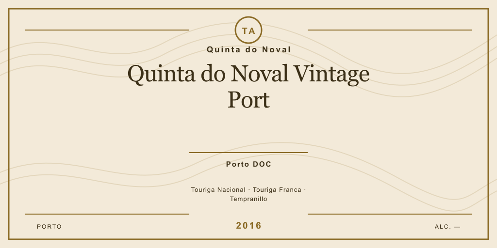 Rótulo de casa desenhado para Quinta do Noval Quinta do Noval Vintage Port