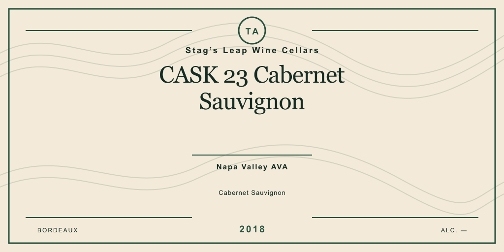 Rótulo de casa desenhado para Stag’s Leap Wine Cellars CASK 23 Cabernet Sauvignon