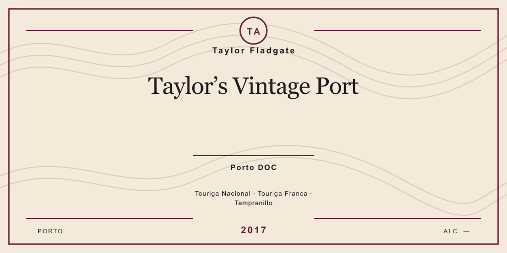 Rótulo de casa desenhado para Taylor Fladgate Taylor’s Vintage Port