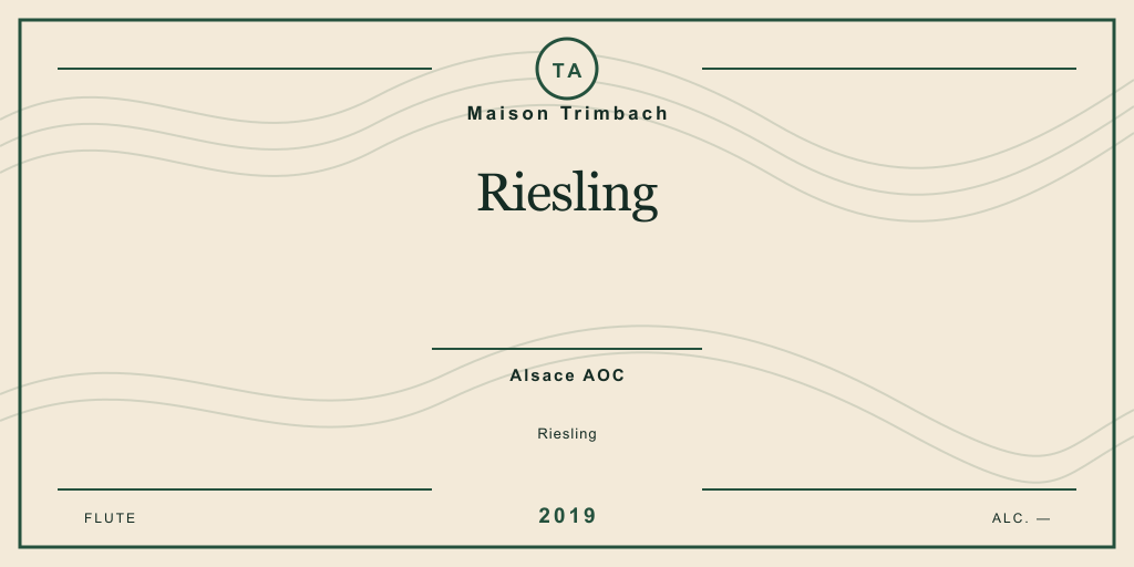 Rótulo de casa desenhado para Maison Trimbach Riesling