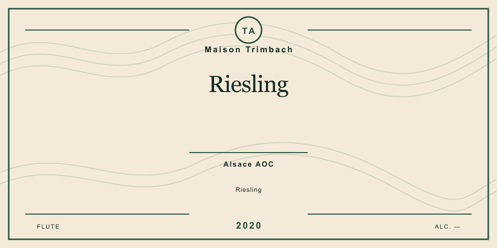 Rótulo de casa desenhado para Maison Trimbach Riesling